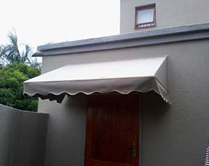 Beige wedge awning